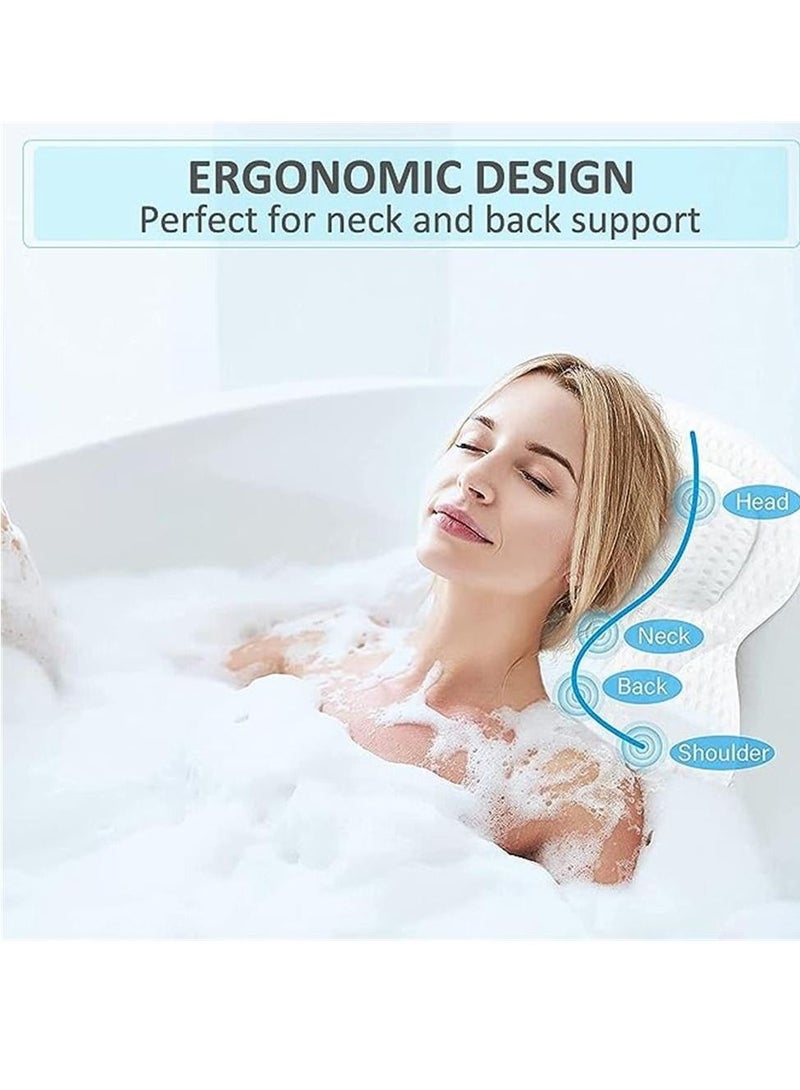 Bath Pillow 4D Air Mesh Bathtub Pillow, Ergonomic Spa Pillow for Tub Neck and Back Support, Headrest Batht Pillow with 6 Non-slip Powerful Suction Cups, Fits All Bathtub, Hot Tub and Home Spa - Image 5