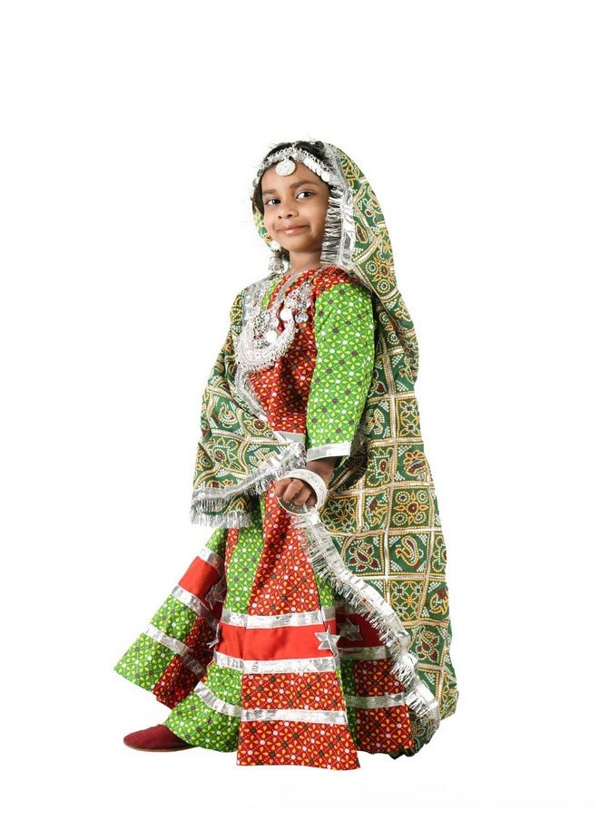 BookMyCostume BookMyCostume Rajasthani Girl with Jewellery Indian State Kids & Adults Fancy Dress Costume for Girls 7-8 years  - Image 3