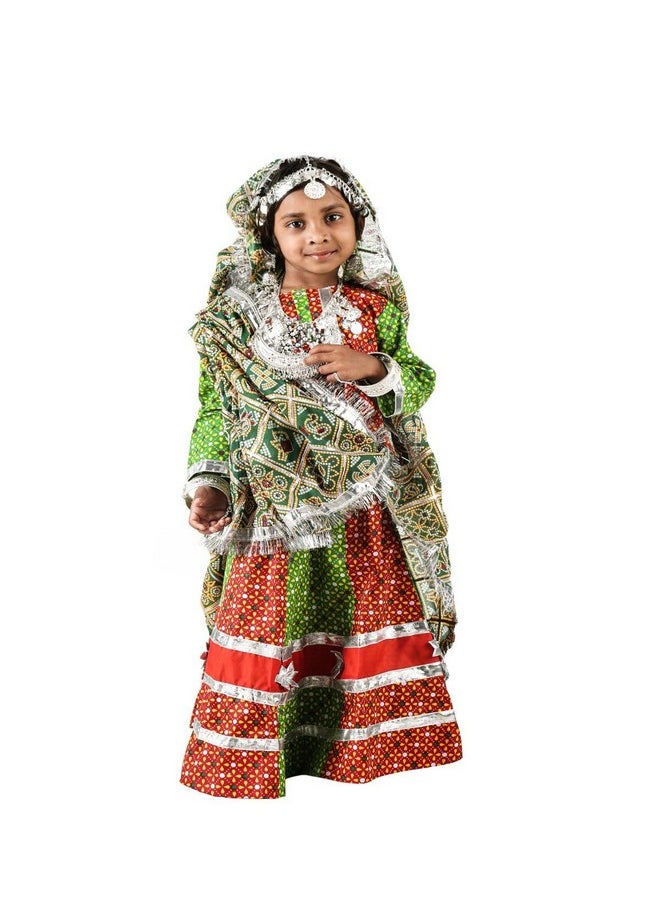 BookMyCostume BookMyCostume Rajasthani Girl with Jewellery Indian State Kids & Adults Fancy Dress Costume for Girls 7-8 years  - Image 1