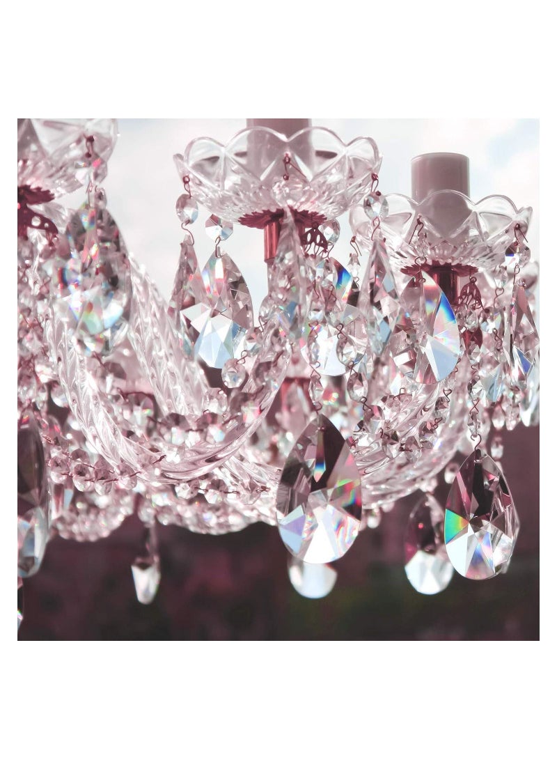 Y&D 20 Pcs Crystal Prisms Chandelier Pendants, Teardrop Replacement Set, Rainbow Maker Hanging for Wedding Party Tree Garlands Home Decoration - Image 5