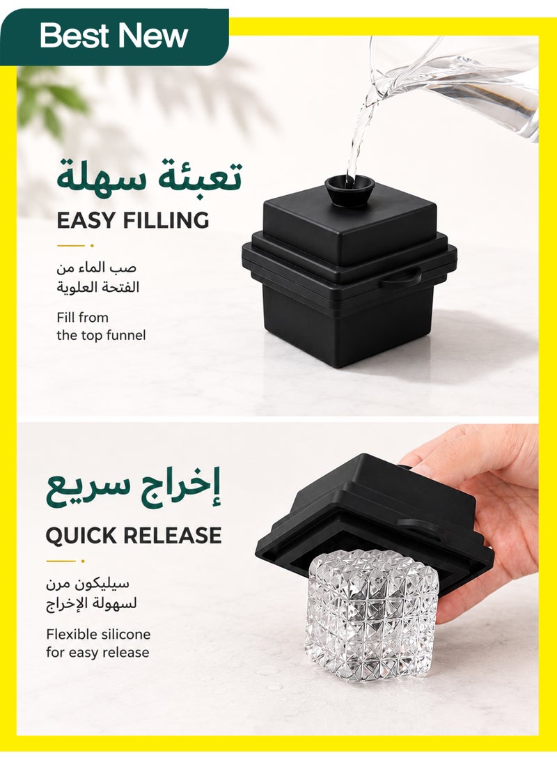 موقف حياة السيدة 阿语标题 قالب مكعبات ثلج فاخر على شكل ماسة، قالب ثلج سيليكون من الدرجة الغذائية أحادي الحجرة، قالب ثلج هندسي للمشروبات الباردة والعصائر، أداة مطبخ - Image 2