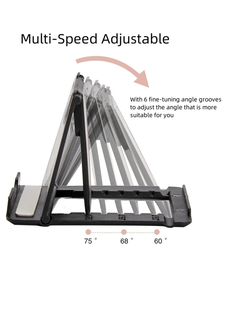 AROAQ Cell Phone Stand, Portable And Foldable Desk Phone Holder, Adjustable Angle Smartphone Support Tablet Stand, Compact And Durable Universal Desk Stand For All Mobile Smart Phone, (Blue) - Image 2