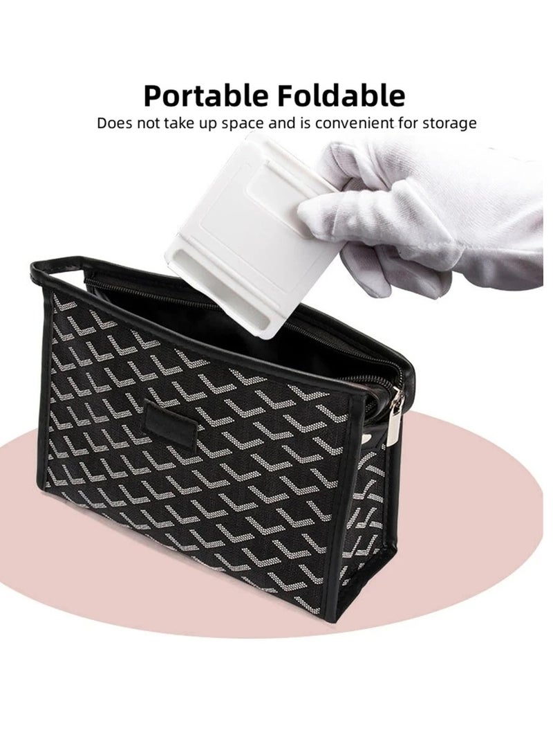 AROAQ Cell Phone Stand, Portable And Foldable Desk Phone Holder, Adjustable Angle Smartphone Support Tablet Stand, Compact And Durable Universal Desk Stand For All Mobile Smart Phone, (Blue) - Image 3