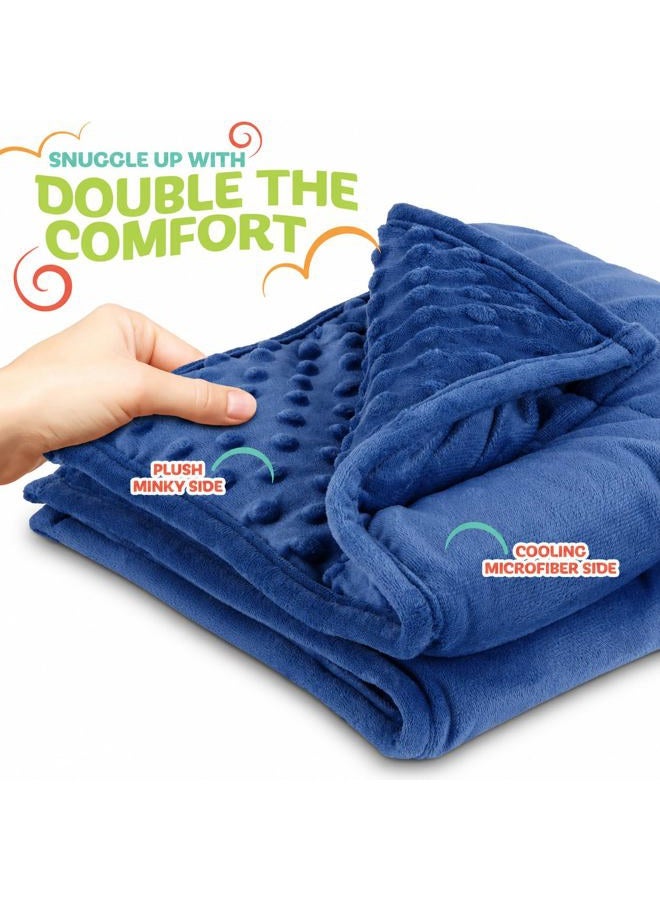 Kidaddle XL Weighted Blanket for Kids 5lb (Blue) 36x48 Inch, Plush Minky Kids Blanket with Travel Bag, Blanket for Ages 4 to 10 - Image 5