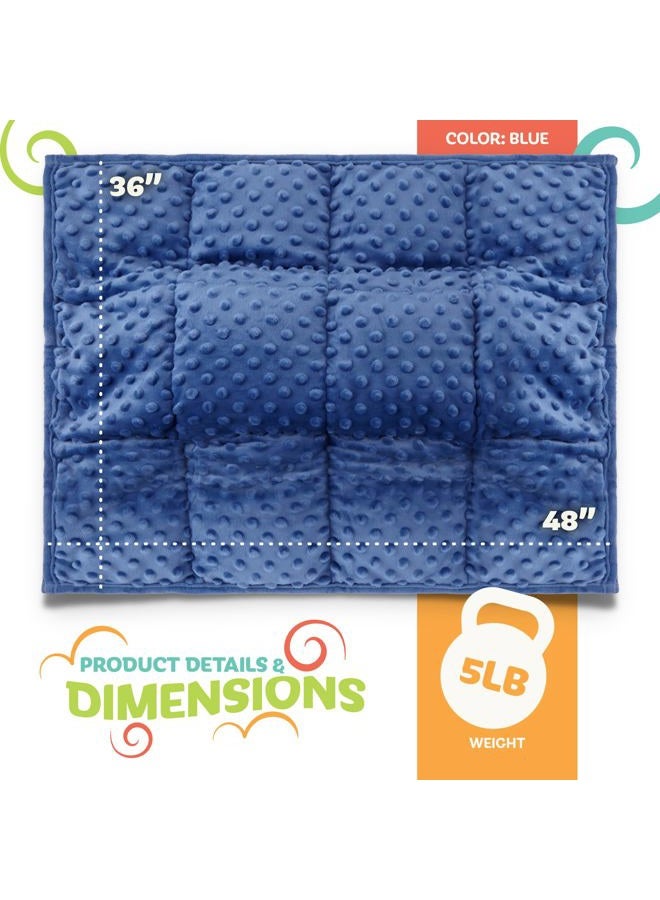 Kidaddle XL Weighted Blanket for Kids 5lb (Blue) 36x48 Inch, Plush Minky Kids Blanket with Travel Bag, Blanket for Ages 4 to 10 - Image 2