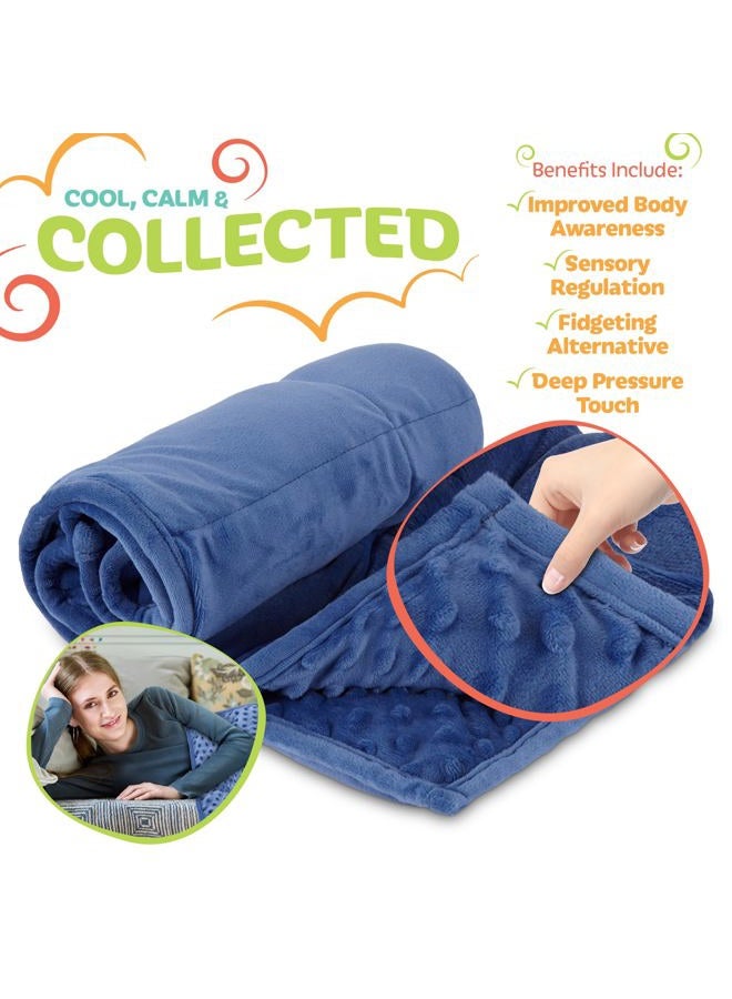 Kidaddle XL Weighted Blanket for Kids 5lb (Blue) 36x48 Inch, Plush Minky Kids Blanket with Travel Bag, Blanket for Ages 4 to 10 - Image 3