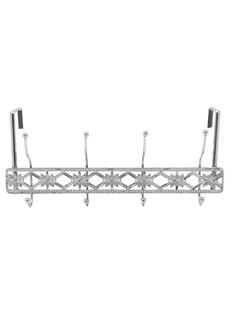 Over The Door Hanger | Over The Door Hook | Coat Rack And Movable Clothes Rack With 8 Hooks For Hanging | Heavy Duty Aluminum Door Organizer For Towels, Clothes, Hats, Bags, Behind Bathroom Door  - Image 1