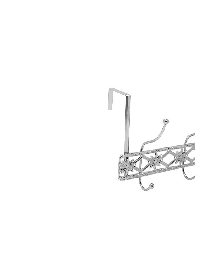 Over The Door Hanger | Over The Door Hook | Coat Rack And Movable Clothes Rack With 8 Hooks For Hanging | Heavy Duty Aluminum Door Organizer For Towels, Clothes, Hats, Bags, Behind Bathroom Door  - Image 3