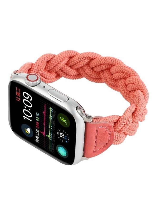 NIBEMINENT Elastic Woven Watchband For Apple Watch Series 1/2/3/4/5/6/7/SE 42-44-45mm Watermelon Red - Image 4