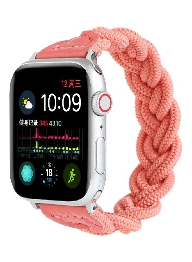 NIBEMINENT Elastic Woven Watchband For Apple Watch Series 1/2/3/4/5/6/7/SE 42-44-45mm Watermelon Red - Image 3