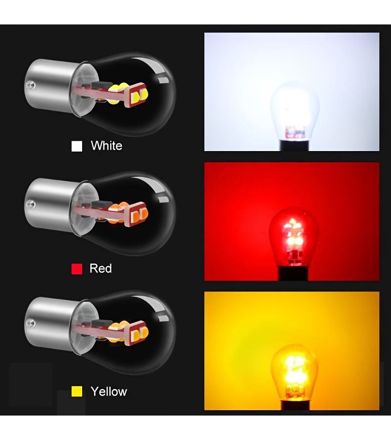 2 قطعة من لمبات LED للسيارة باللون الأحمر طراز 1157 BA15D لإشارات الفرامل والانعطاف والتشغيل - Image 2