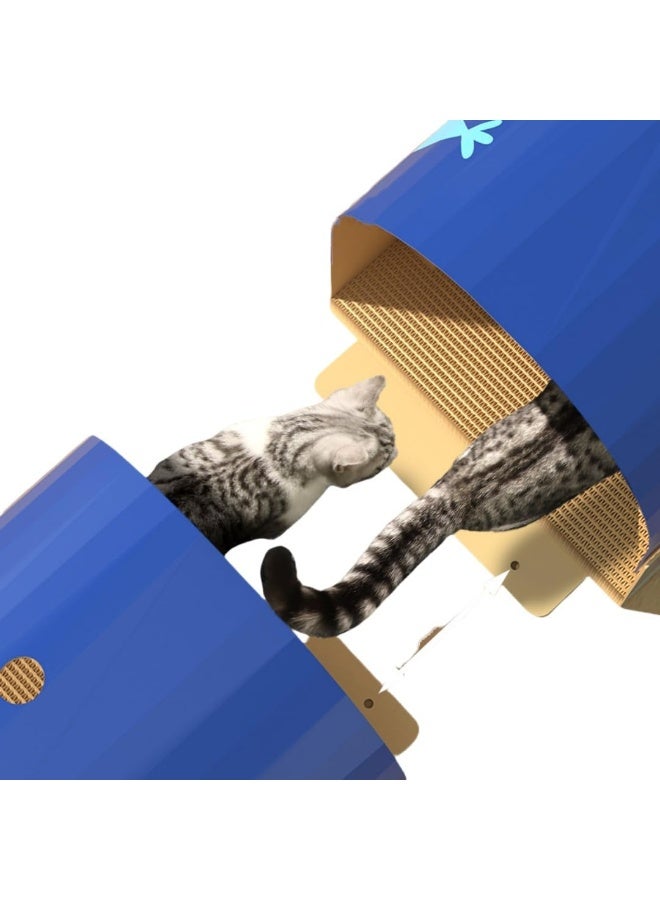 Coodipet Cat Cardboard House, Large Cat Scratcher Bed Cat Scratchers Lounge for Indoor Cats with Corrugated Board Detachable Cat Scratcher Box for Cats - Image 3