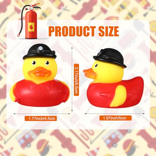 Sotiff 100 Pcs Firefighter Rubber Ducks Bulk 2 Inch Fireman Rubber Ducky for Firefighter Party Favors Birthday Party Gifts - Image 5