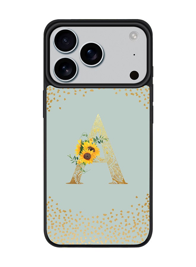 Stylizedd iPhone 17 Pro Case, [Compatible with MagSafe] Slim Magnetic cover Phone Case iPhone 17 Pro -Custom Floral Monogram - A  (Light Grey ) - Image 1