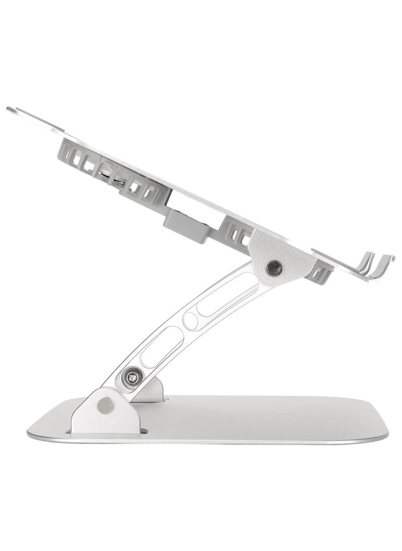 Generic - Aluminum Laptop Stand with Cooling Fan – Foldable, Adjustable Height, USB Powered, Portable & Sturdy, Silver - Image 1
