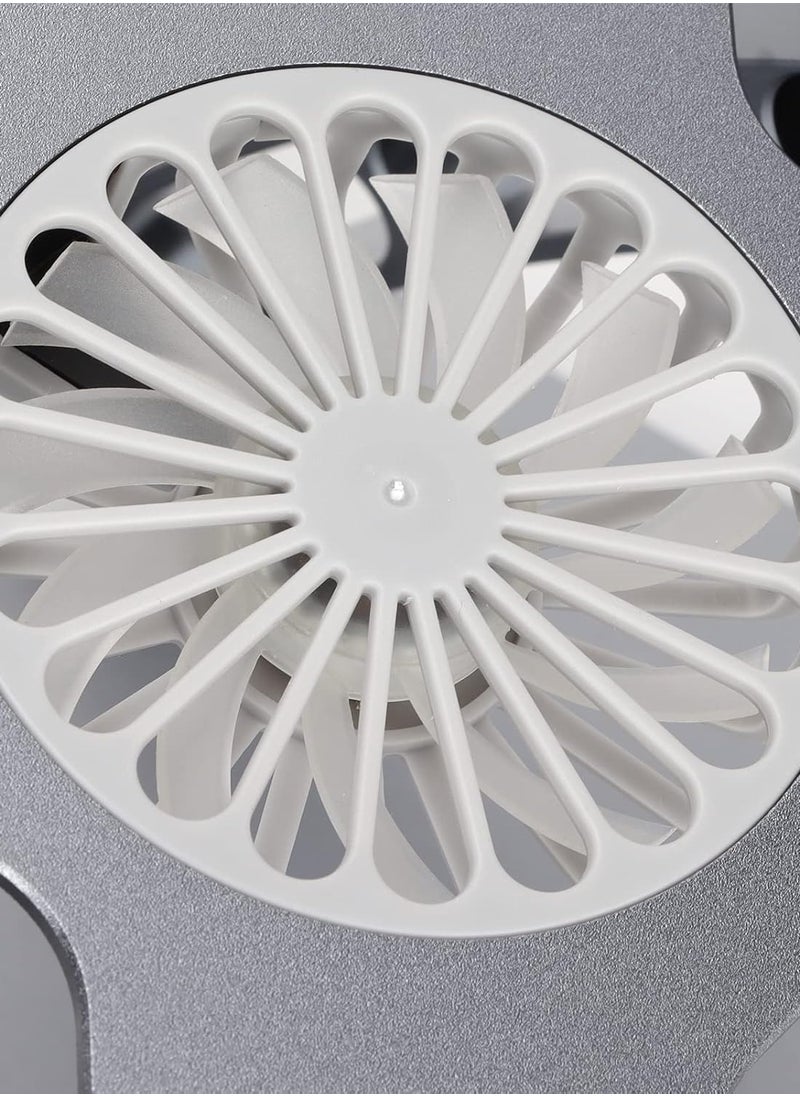 Generic - Aluminum Laptop Stand with Cooling Fan – Foldable, Adjustable Height, USB Powered, Portable & Sturdy, Silver - Image 1