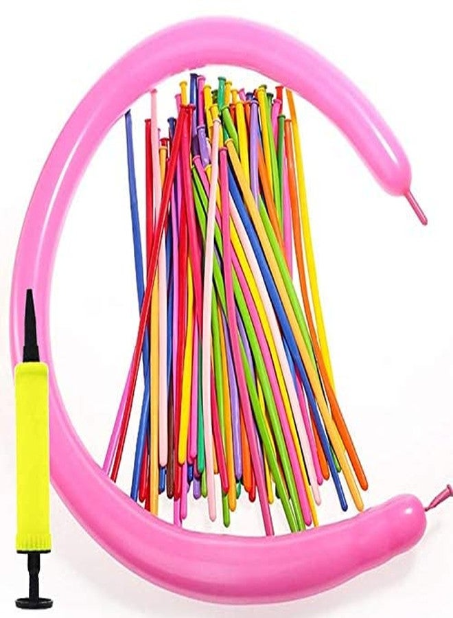 FULLFILLS New long twisting balloon 200 pc + 1 free pump for kids fun/modelling/making animal shape and decorations - - Image 1
