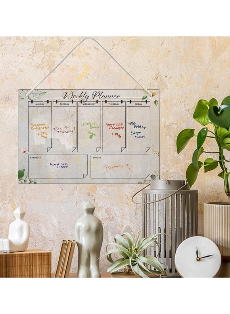 GGOOT Weekly Acrylic Dry Erase Board | Acrylic Wall Calendar Dry Erase - Weekly Planner, Housewarming Gift, Includes 6 Color Markers for Bedroom, Workplace, Glass, Wall  - Image 3