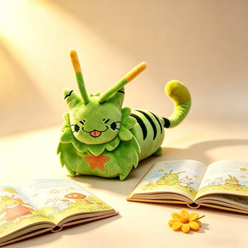 New Upgraded Green Cat Plush Toy Cartoon Cute Dozing Wipes Doll Gift - Image 3