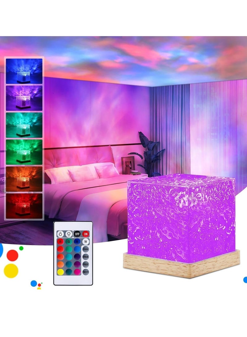 JAJEEK Projector Lights Ocean Wave – Romantic Warm Ocean Wave Water Night Light Projector, 3D Water Wave Effect, LED Light Projection Lamp, Crystal Table Lamp for Bedroom Decor - Image 2