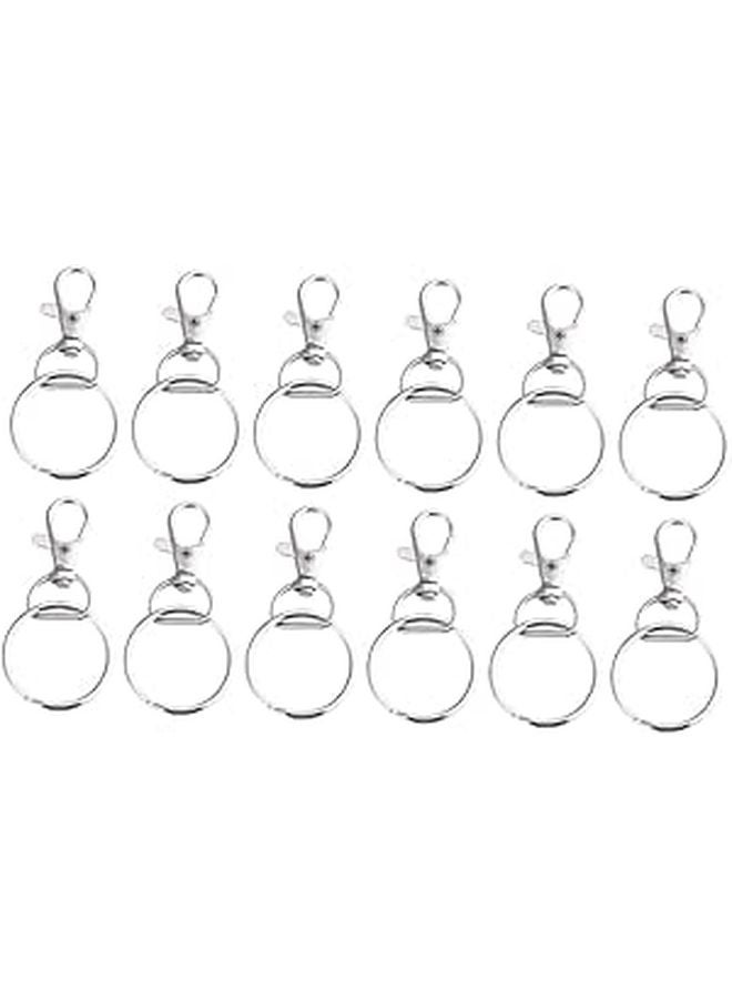 50 Sets Lobster Clasp Keychain Swivel D Rings Snap Hooks Fasteners for DIY Crafts Keys Lanyards - Image 1