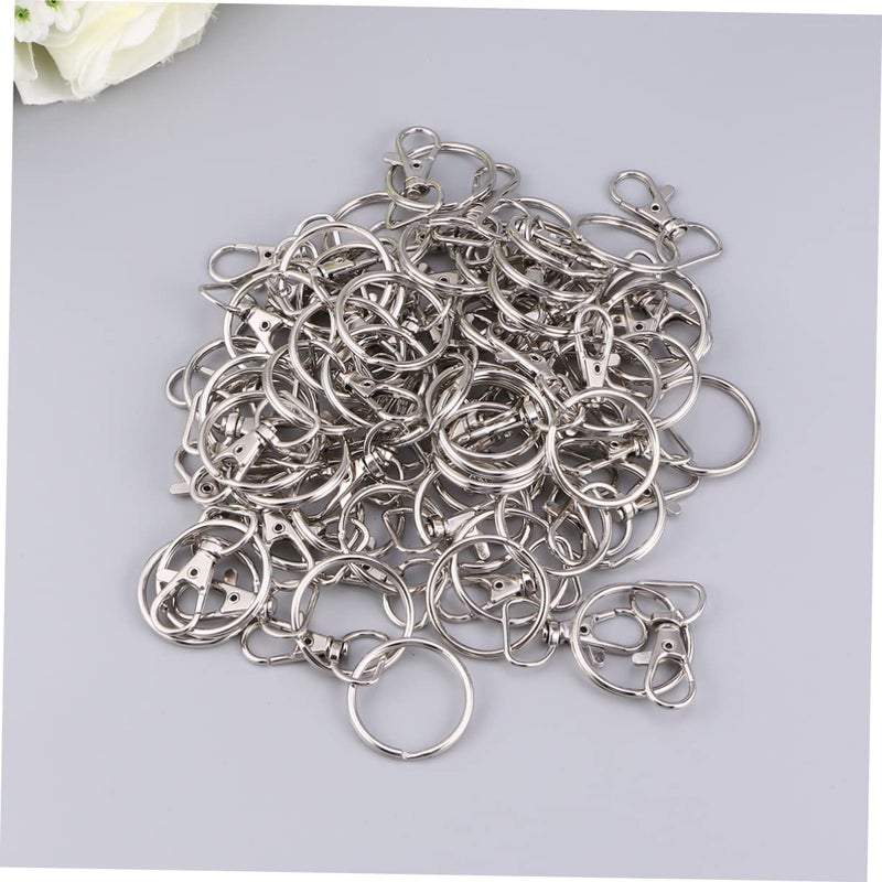 50 Sets Lobster Clasp Keychain Swivel D Rings Snap Hooks Fasteners for DIY Crafts Keys Lanyards - Image 4