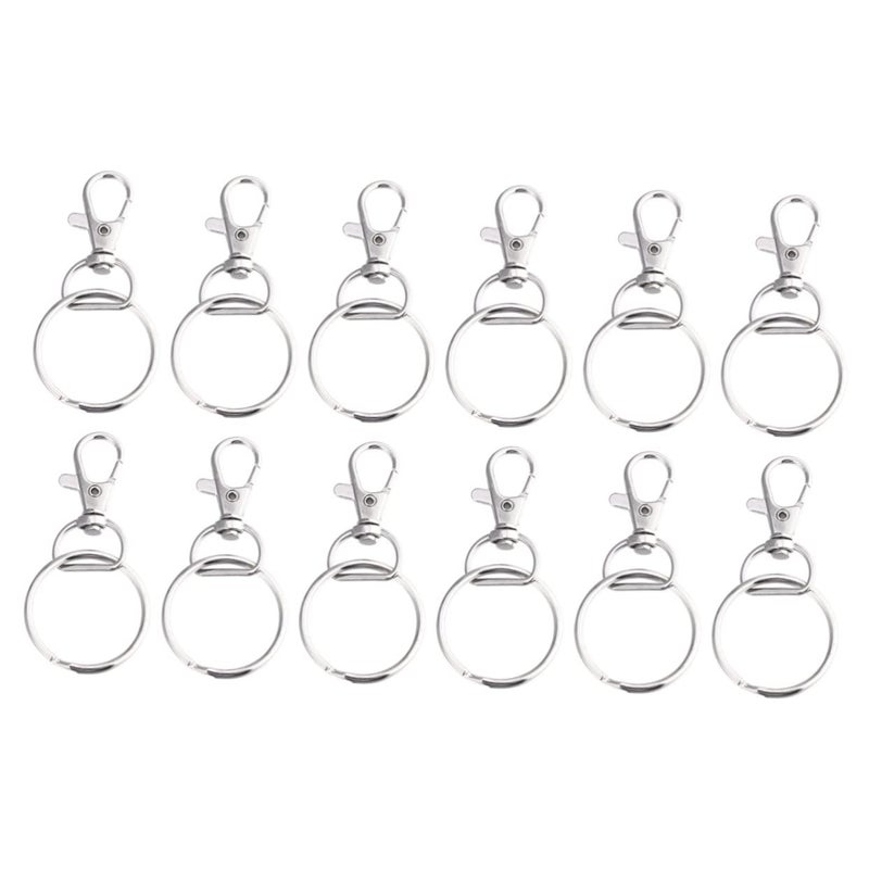 50 Sets Lobster Clasp Keychain Swivel D Rings Snap Hooks Fasteners for DIY Crafts Keys Lanyards - Image 2