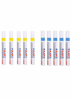 Y&D Blue Yellow Permanent Marker Car Tire Paint Pen Ink Waterproof (5 Psc and 5 )  - Image 1