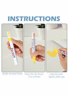 Y&D Blue Yellow Permanent Marker Car Tire Paint Pen Ink Waterproof (5 Psc and 5 )  - Image 3
