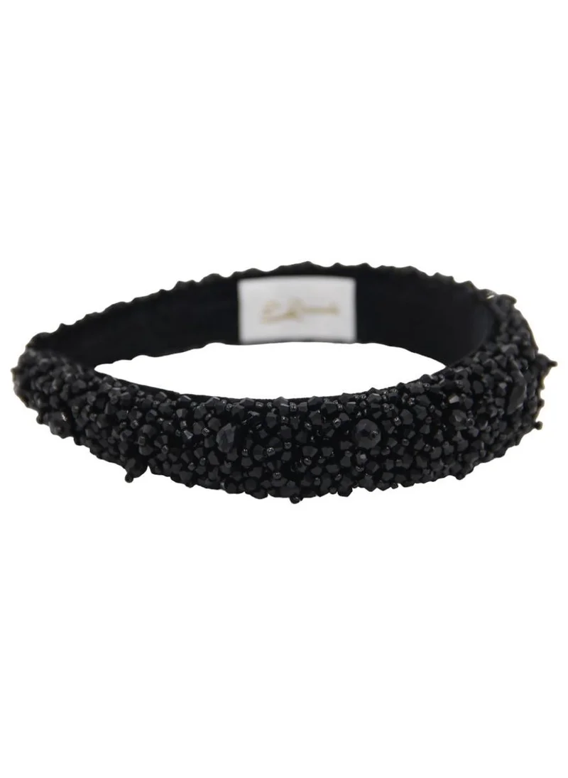 D'Daniela Headband Monalisa For Women's and  Girls Black Stones Hand Made