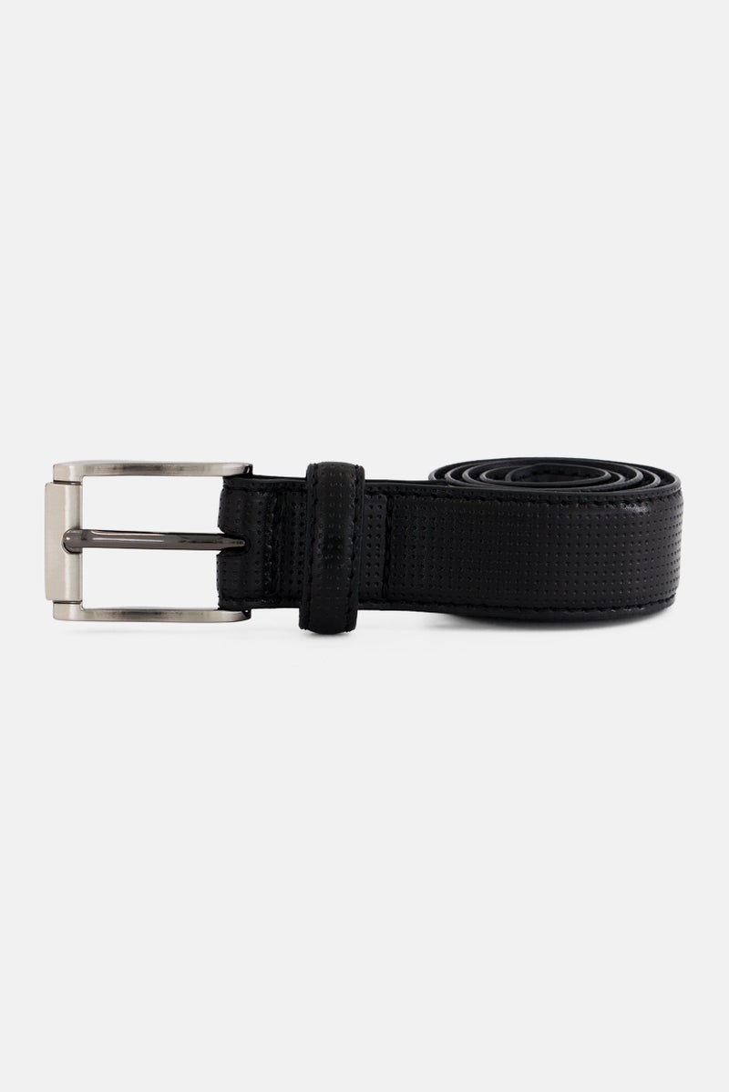 STEVE MADDEN Kids Boy Leather Adjustable Belts, Black  - Image 1