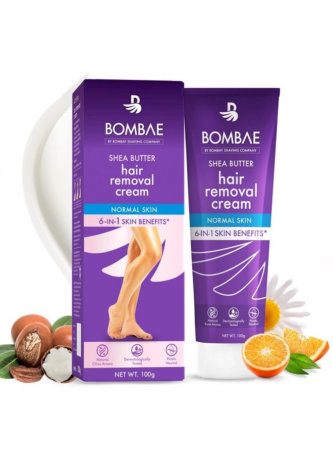 BOMBAE - Shea Butter Hair Removal Cream For Women |(100Gm) Suitable For Sensitive Skin, For Body, Legs, And Bikini Line With Citrus Aroma | No Smell, No Darkening, No Drying|Intimate Hair Removal Cream - Image 1