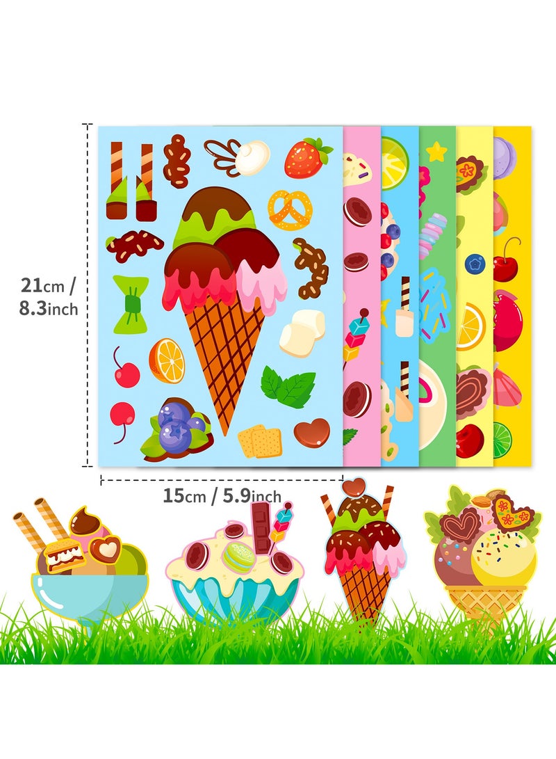 قوس قزح أورينبو 24 ورقة من ملصقات الآيس كريم اصنع ملصقاتك الخاصة وامزجها ونسقها مع ملصقات الصيف لأعياد الميلاد والألعاب والملصقات والهدايا ومكافآت المعلمين وفنون الأطفال وهدايا الحفلات - Image 2