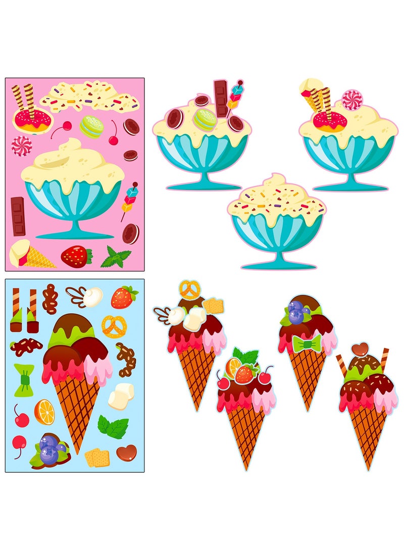 قوس قزح أورينبو 24 ورقة من ملصقات الآيس كريم اصنع ملصقاتك الخاصة وامزجها ونسقها مع ملصقات الصيف لأعياد الميلاد والألعاب والملصقات والهدايا ومكافآت المعلمين وفنون الأطفال وهدايا الحفلات - Image 5