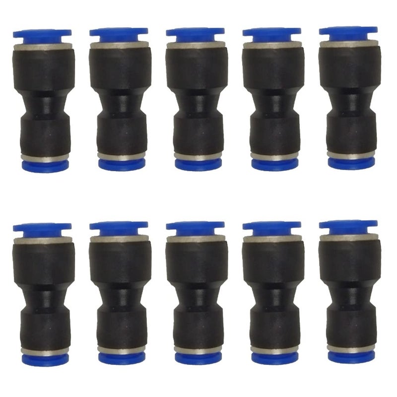 ROZESAZZ zjxed 3/8" OD x 5/16" OD Pneumatic quick Connector Push to Connect fittings Straight reducer Union/Coupler (Pack of 10) - Image 1
