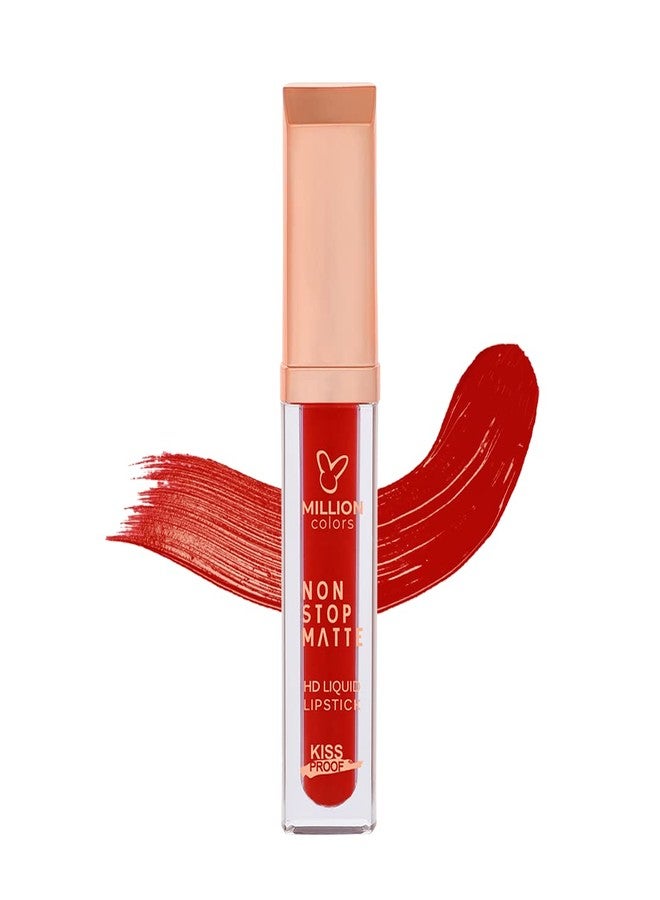 Million Colors Non Stop Matte Lip Color Highly Pigmented Matte Finish Smudge & Transfer Proof Long Lasting Lightweight Lipstick(04 ml Crushed Red 22) - Image 1