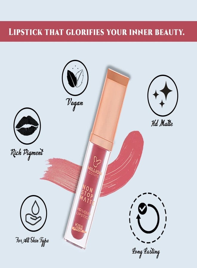 Million Colors Non Stop Matte Lip Color Highly Pigmented Matte Finish Smudge & Transfer Proof Long Lasting Lightweight Lipstick(04 ml Crushed Red 22) - Image 4