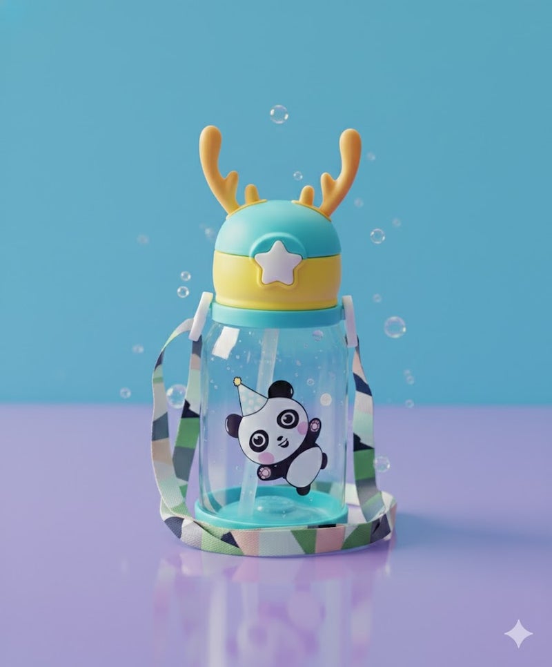 MINDFIT Mint Green Backpack with Panda Water Bottle for Kids - Image 4