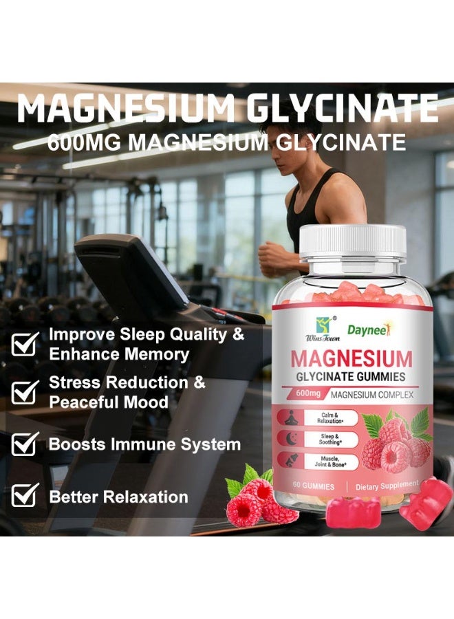 ديني علكات مغنيسيوم جلايسينات للنوم والاسترخاء 60 حبة | تركيبة Magnesium Glycinate Complex عالية الامتصاص بتركيز 600mg | دعم النوم العميق والاسترخاء وتقليل التوتر وراحة العضلات والطاقة اليومية | مع Magnesium L-Threonate وفيتامين D3 وB6 وإنزيم Q10 | علكات نباتية بنكهة التوت | حبتان يومياً سهلة الامتصاص | Daynee أصلي - Image 4