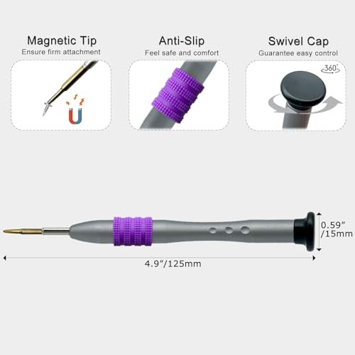 Kannony Wind Precision Phillips Screwdriver PH 0001.5mm #000 Compatible with MacBook iPhone Nintendo Switch DJI Propeller, Anti-slip Grip, S2 High Alloy Steel Head, Magnetic Head, Rotary Cap - Image 3