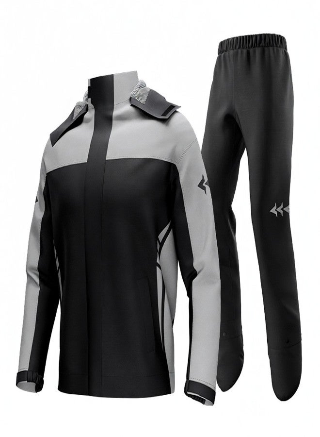 Sulaite Waterproof Motorcycle Rain Suit Men Women Cycling Rain Gear Jacket and Pants with Storage Bag - Image 1