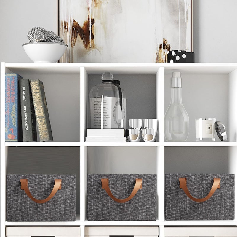 CLAPONE Capone 6 Piece Set of Woven Fabric Wardrobe Organizer for ClothesFoldable Cupboard Storage BoxesRectangular Almirah Organizers for ShirtsPantsTShirtsJeansDressSweatersGrey - Image 5