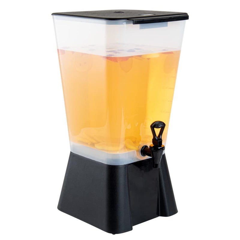 Restaurantware Bev Tek 5 Gallon Drink Dispenser 1 Dishwashable Beverage DispenserDetachable Tank Includes Decals Black Plastic Carnival Juice Dispenser With Stand PushButton Spigot
