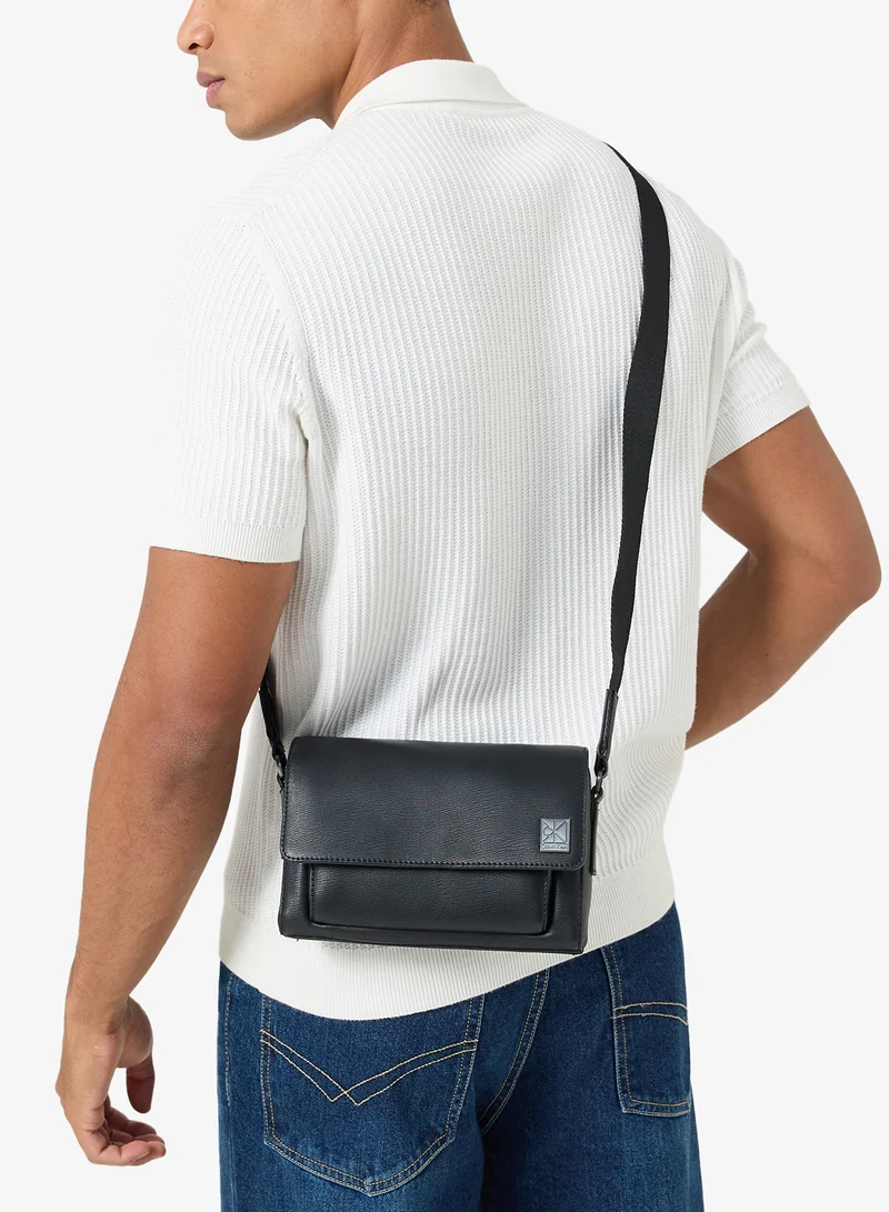 CALVIN KLEIN  Emblem Hardware Small Flap Messenger for Men | Best Price UAE