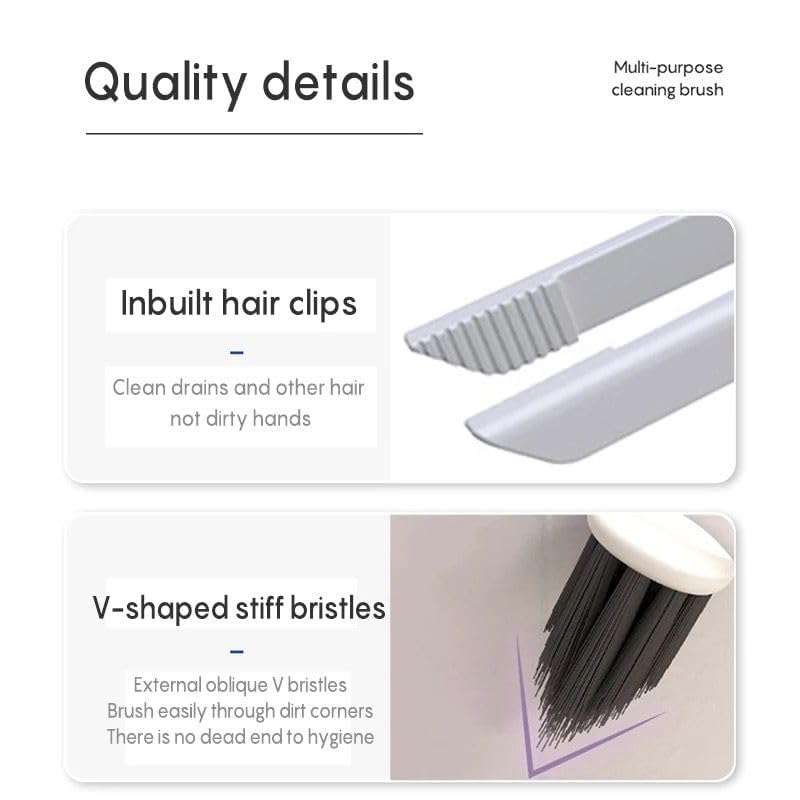 Doville KG 360 Degree Gap Cleaning Brush | Multi-Function Rotating Cleaning Brush | No Dead Corners Hard Bristle Crevice Gap Brush Tool for Bathroom - Image 3