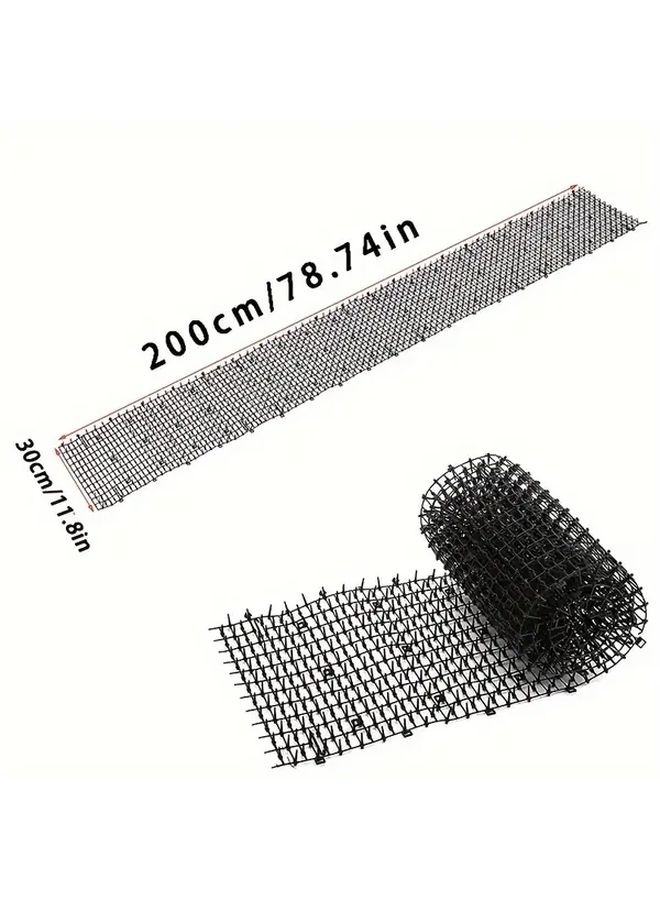 Black Plastic Prickle Strip Mat 11.02 77.95 Inch Outdoor Indoor Cat Repellent Stopping Digging Keeping Cats Dogs Away - Image 2