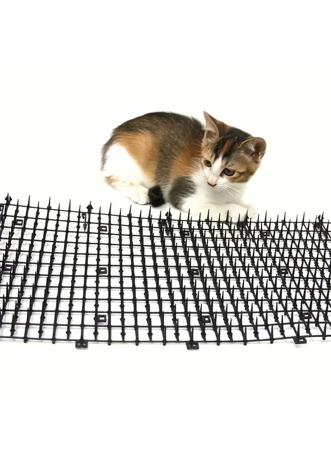 Black Plastic Prickle Strip Mat 11.02 77.95 Inch Outdoor Indoor Cat Repellent Stopping Digging Keeping Cats Dogs Away - Image 3