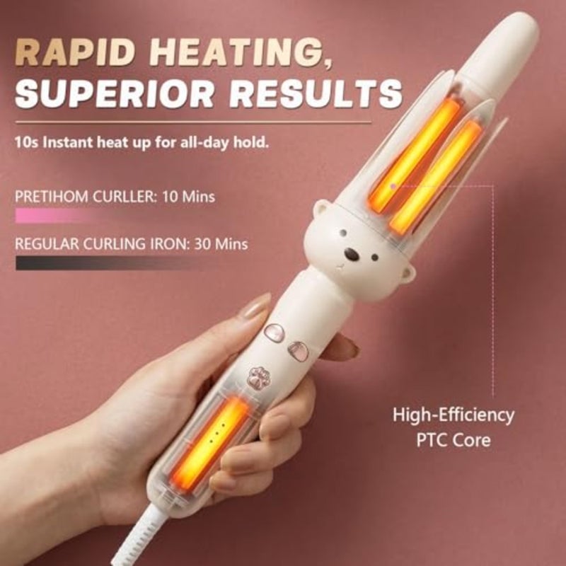 Automatic Rotating Curling Iron - 1.1 Inch 28mm Curling Wand for Beach Waves, Anti-Tangle, Anti-Scald, Ceramic Coating, Dual Voltage, Hair Curler for Women, All Hair Types - Image 4