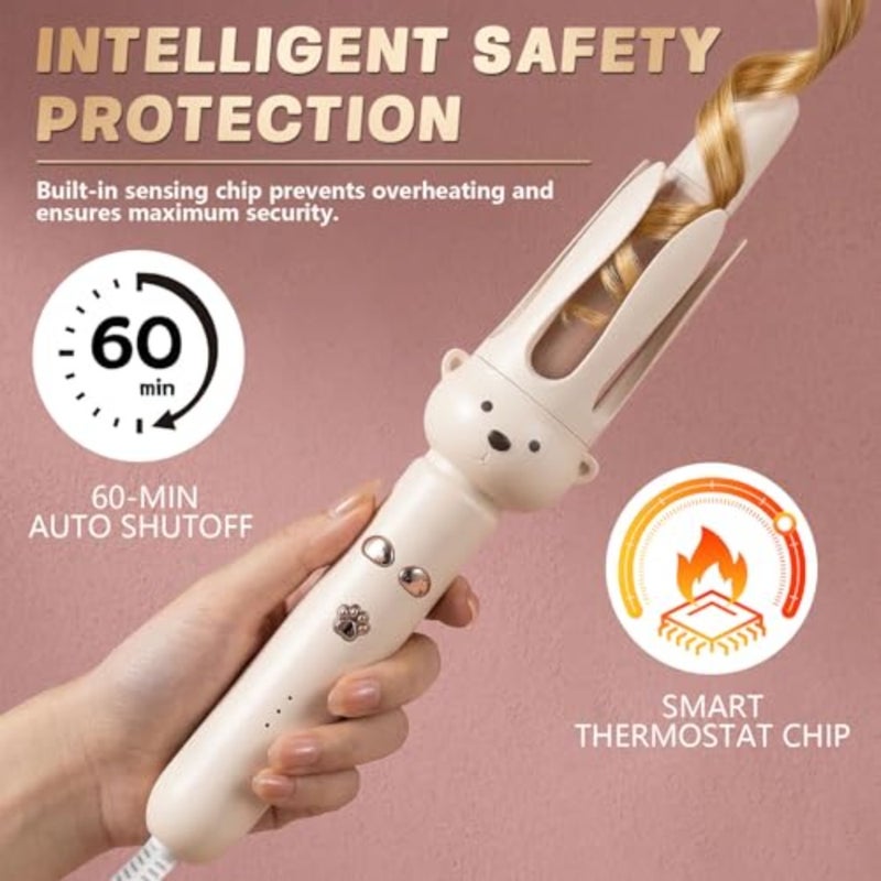 Automatic Rotating Curling Iron - 1.1 Inch 28mm Curling Wand for Beach Waves, Anti-Tangle, Anti-Scald, Ceramic Coating, Dual Voltage, Hair Curler for Women, All Hair Types - Image 2