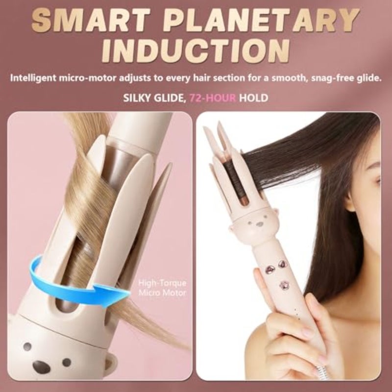 Automatic Rotating Curling Iron - 1.1 Inch 28mm Curling Wand for Beach Waves, Anti-Tangle, Anti-Scald, Ceramic Coating, Dual Voltage, Hair Curler for Women, All Hair Types - Image 5